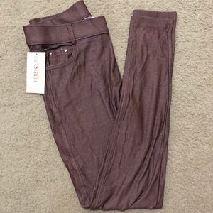 NWT Brown Large Honey & Lace Jeggings